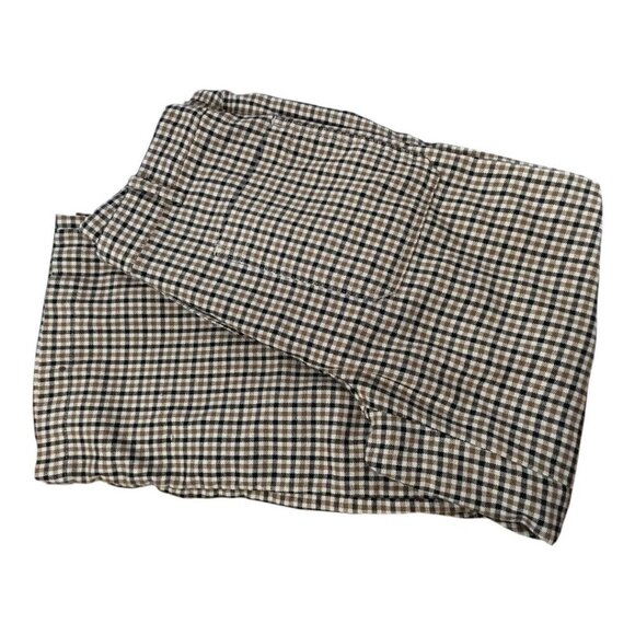 Who What Wear Womens Size 2 High Rise Plaid Cropped Wide Leg Stretch Pants Brown - Picture 11 of 11